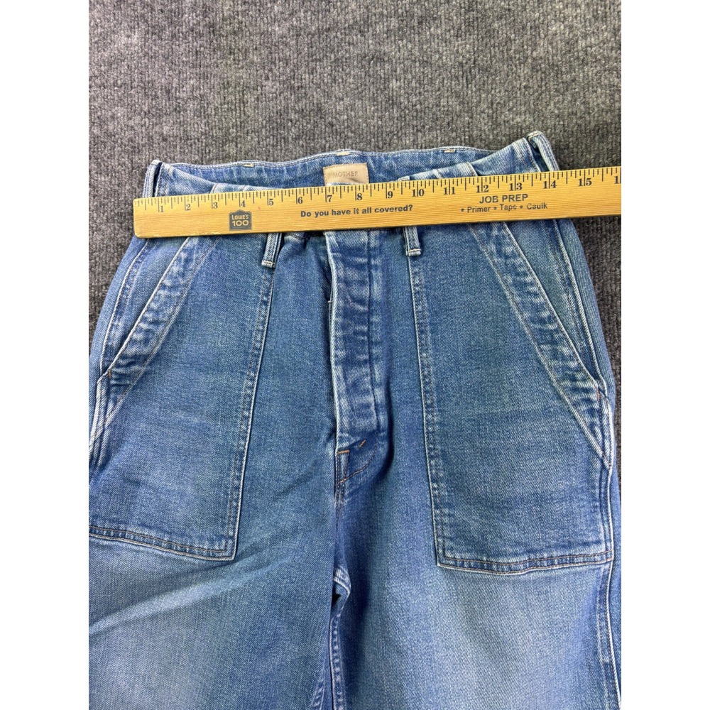 Mother Patch Pocket Private Flood Jeans Women Size 28 Blue High Rise Button Fly - Picture 4 of 12